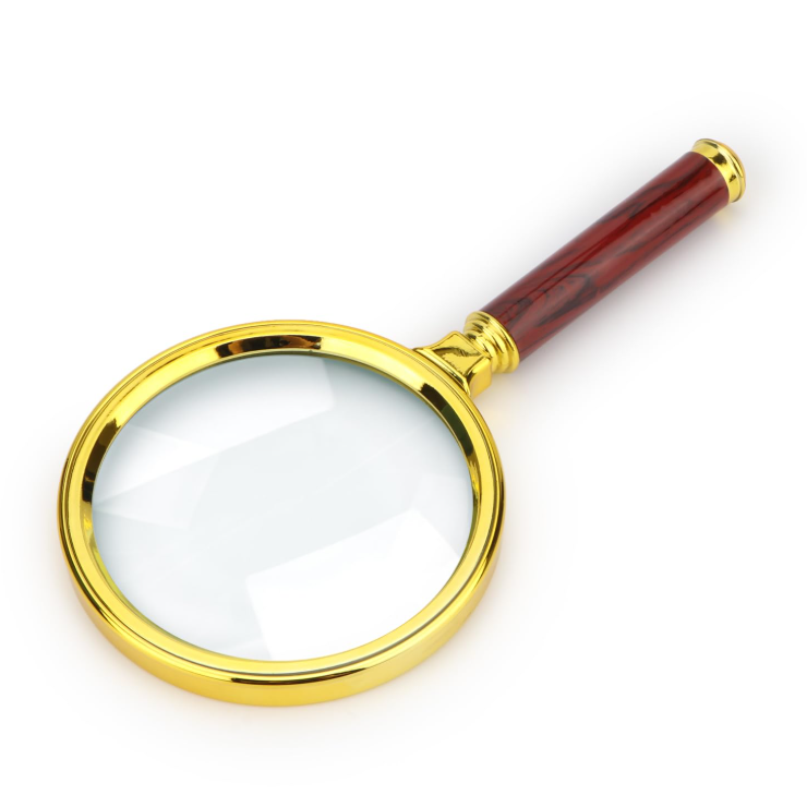 זכוכית מגדלת מזהב